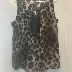 Adele & May Elegant Black/Grey Leopard Print Tank Top Sz XL NWNT